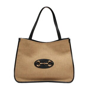 Gucci Horsebit 1955 tote bag beige canvas black leather